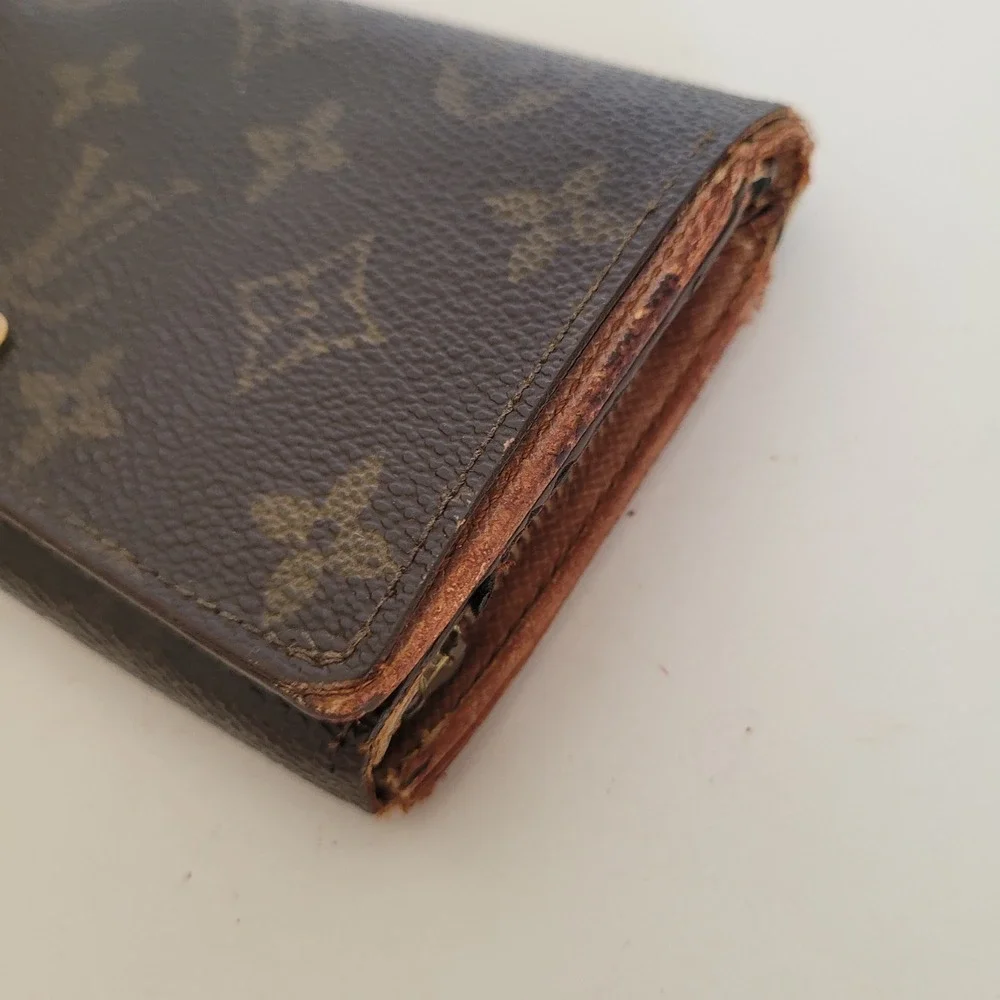 Louis Vuitton Monogram Canvas Portefeuille Tresor Etui Wallet Brown Vintage - Picture 15 of 15